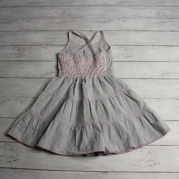 Cherokee Girl's Sundress Size XS Smocked Seersucker Tiered - Picture 6 of 7